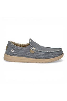 Mocassino uomo Hey Dude i n tela colore blu. HEY DUDE | 40124-BLUE